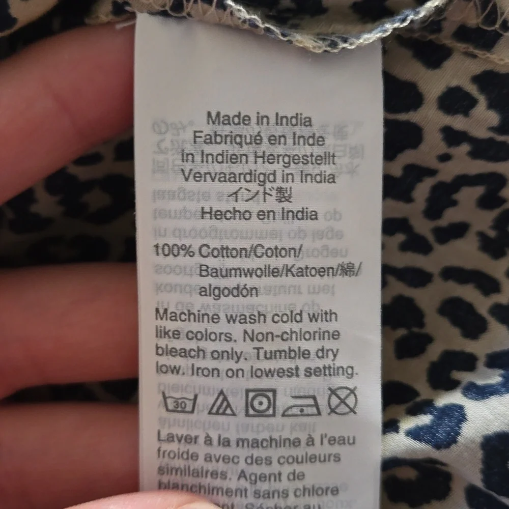 J Crew Animal Print Top 100% Cotton